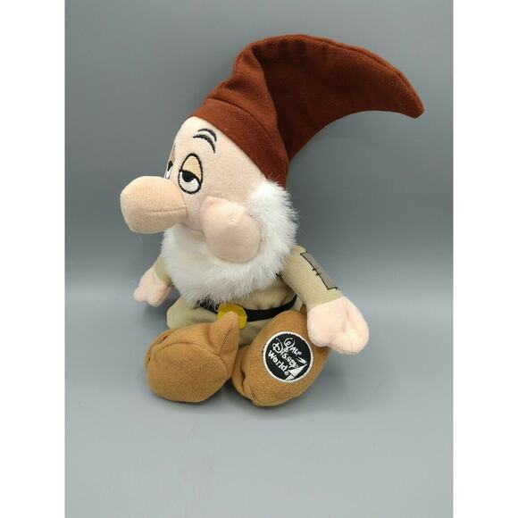 RARE Walt Disney World Sleepy Brown Hat Plush Snow White Dwarf Factory Error - Picture 10 of 12